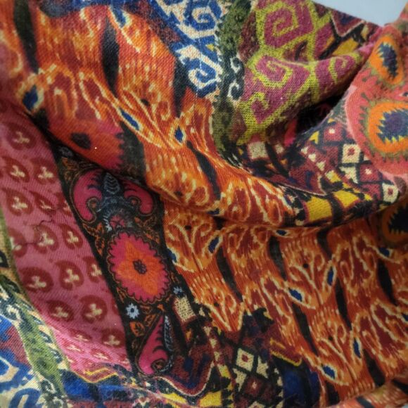 Woven Heart Patchwork Print Kimono Shawl Coverup Kaftan Robe Dress Colorful OS - Picture 5 of 16